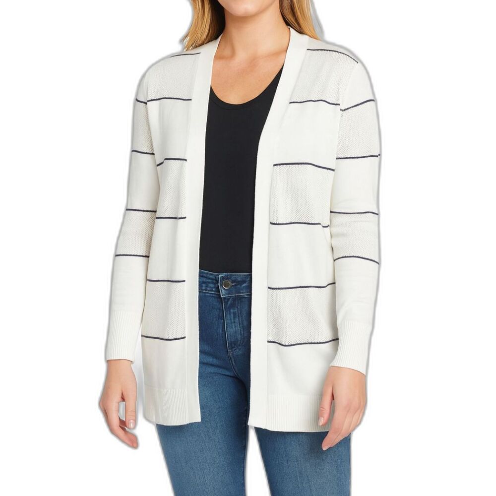 Market & Spruce Women’s Striped Open-Front Cardigan | Size M